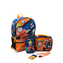 Load image into Gallery viewer, Naruto Shippuden Squad 17&quot; Laptop Backpack and Lunch Bag Set, 4-Piece, Orange
