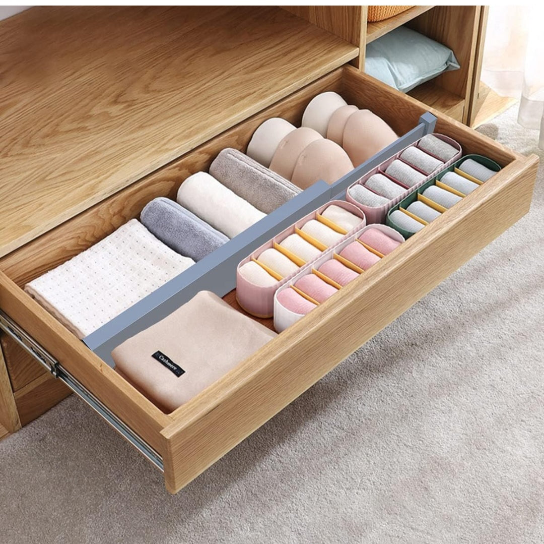 Expandable Drawer Separators Splitter,17-22 inches Long Adjustable Spring-loaded Organizer for Large Utensil, Clothes, Tools Drawers (Grey)