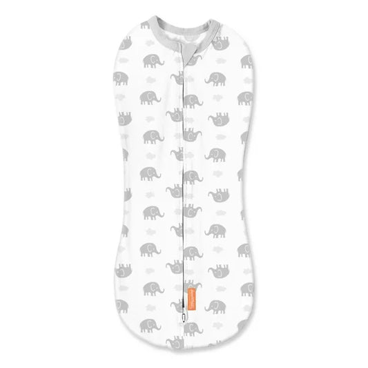 SwaddleMe by Ingenuity Pod, Size Newborn, 0-2 Months, 1-Pack - Gray Elephants