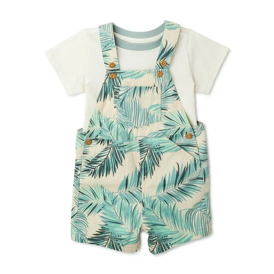 Baby Boy Short Sleeve T-Shirt & Overall Short Outfit Set, 2-Piece - 18 Month