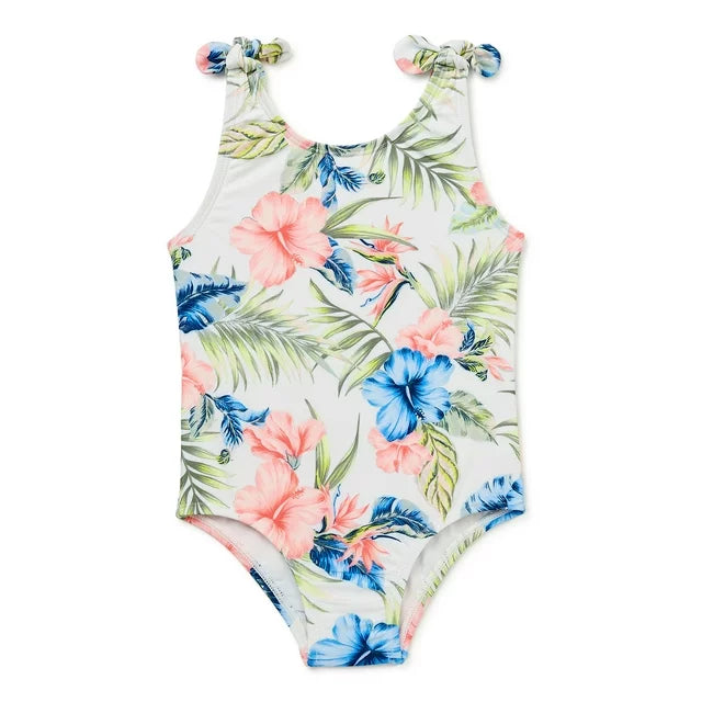 Baby and Toddler Girl One-Piece Swimsuit, Size 12M
