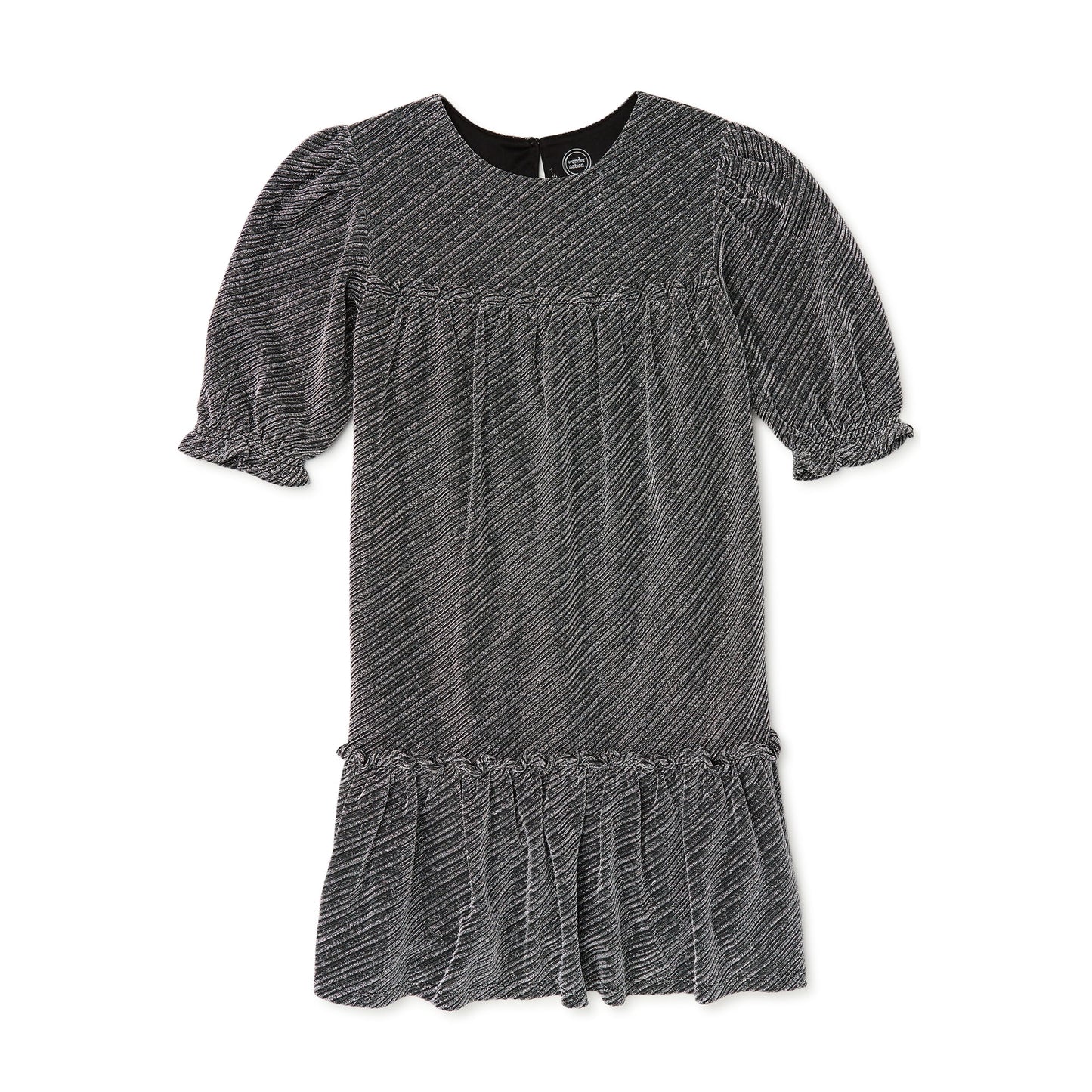 Girls Metallic Baby Doll Dress