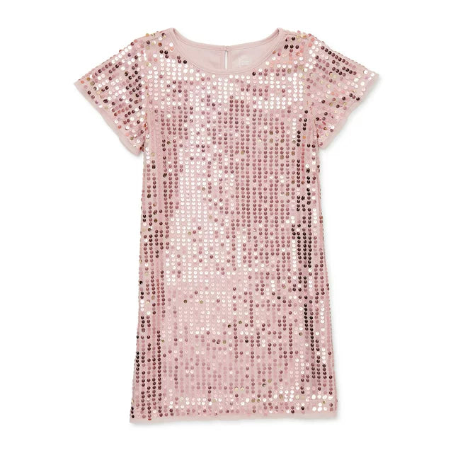 Girls Sequin Shift Dress