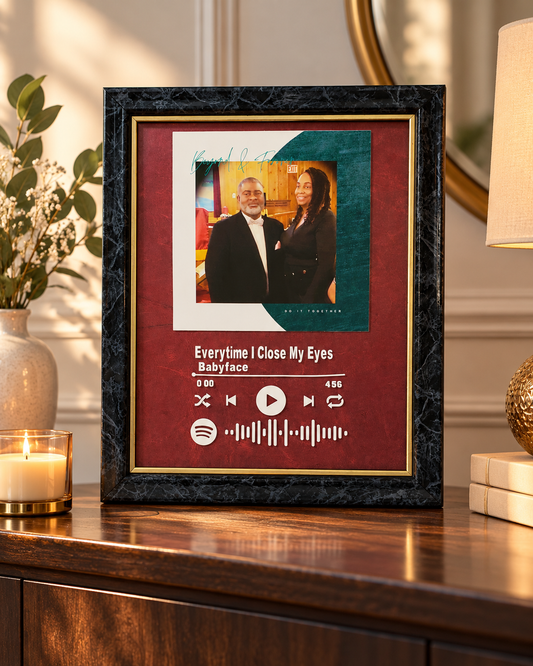 Personalized Spotify Song Frame with Photo | Scannable Music Frame | Custom Relationship or Memorial Gift | 8x10 or 11x14