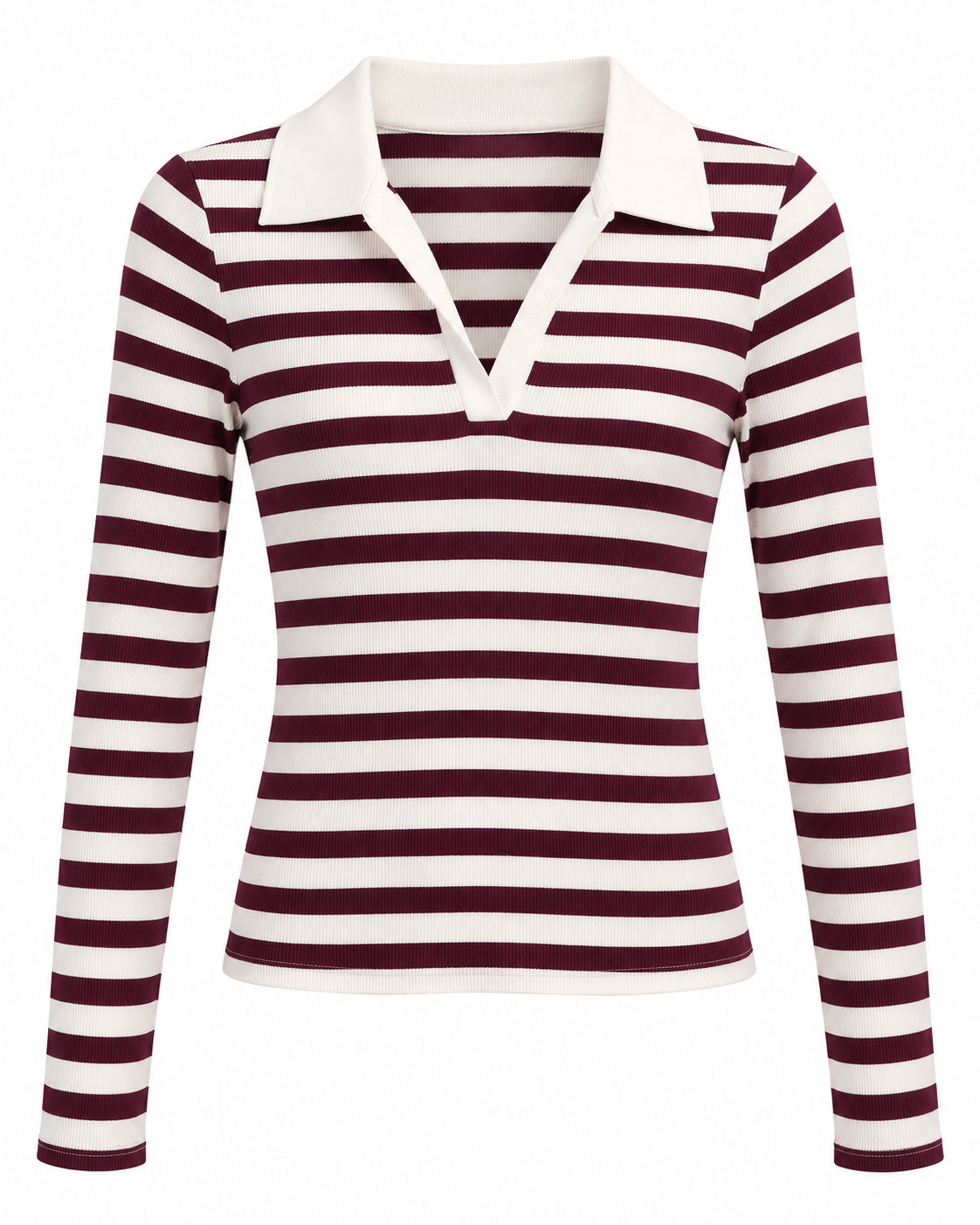 No Boundaries junior Striped Long Sleeve Collared Top