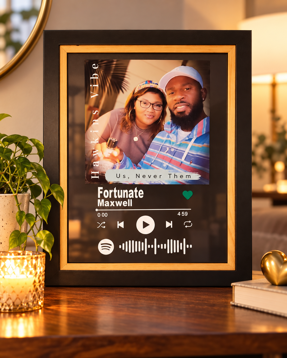 Personalized Spotify Song Frame with Photo | Scannable Music Frame | Custom Relationship or Memorial Gift | 8x10 or 11x14