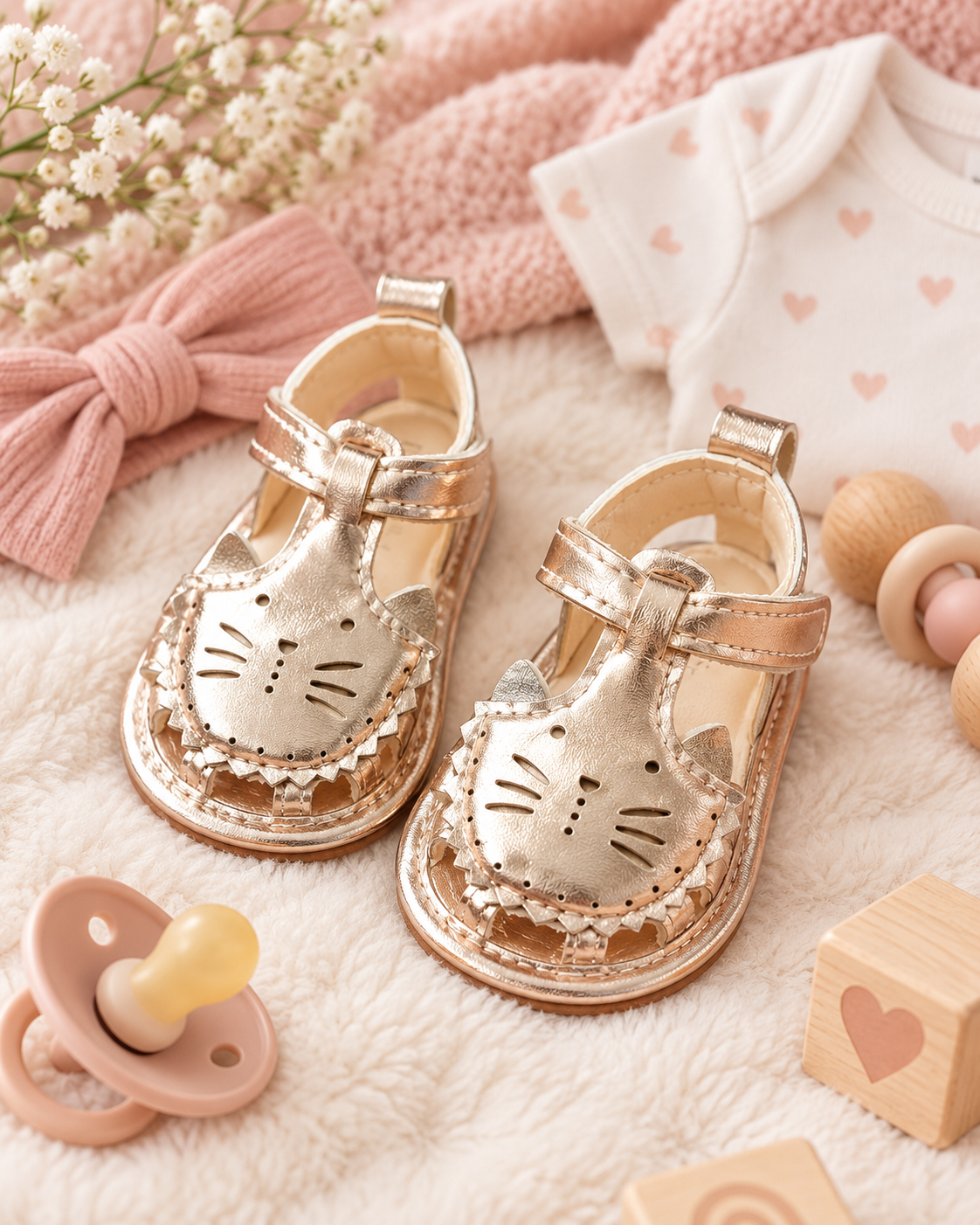 Infant's Metallice Rose Gold Sandals size 1