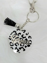 Load image into Gallery viewer, Round Acrylic Keychain - Leopard Print  with Name
