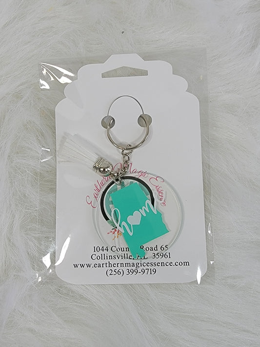 Round Acrylic Keyring - Home is Alabama