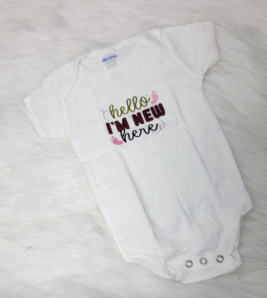 Hello, I'm New Here Onesie 3-6 Months
