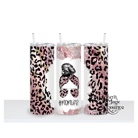 Mom Life Leopard Print 20 oz Tumbler