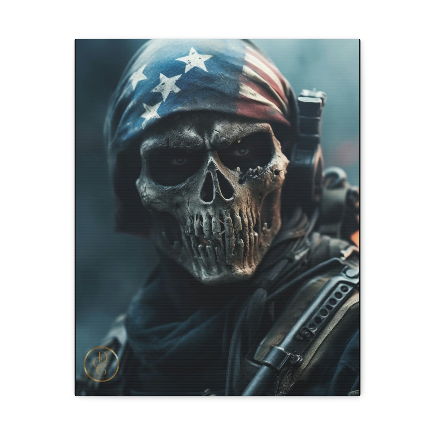 Patriotic Skeleton Canvas Wrap