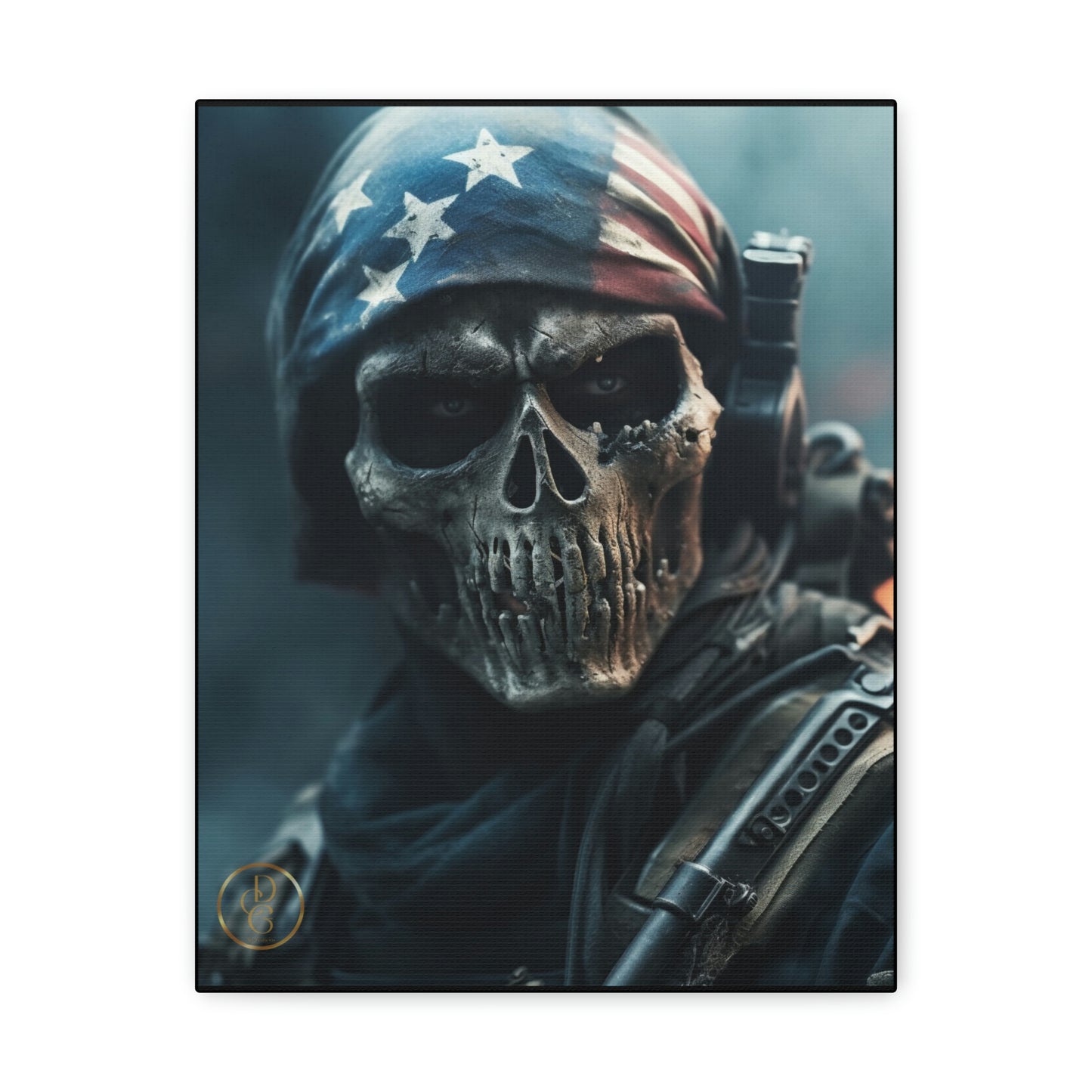 Patriotic Skeleton Canvas Wrap