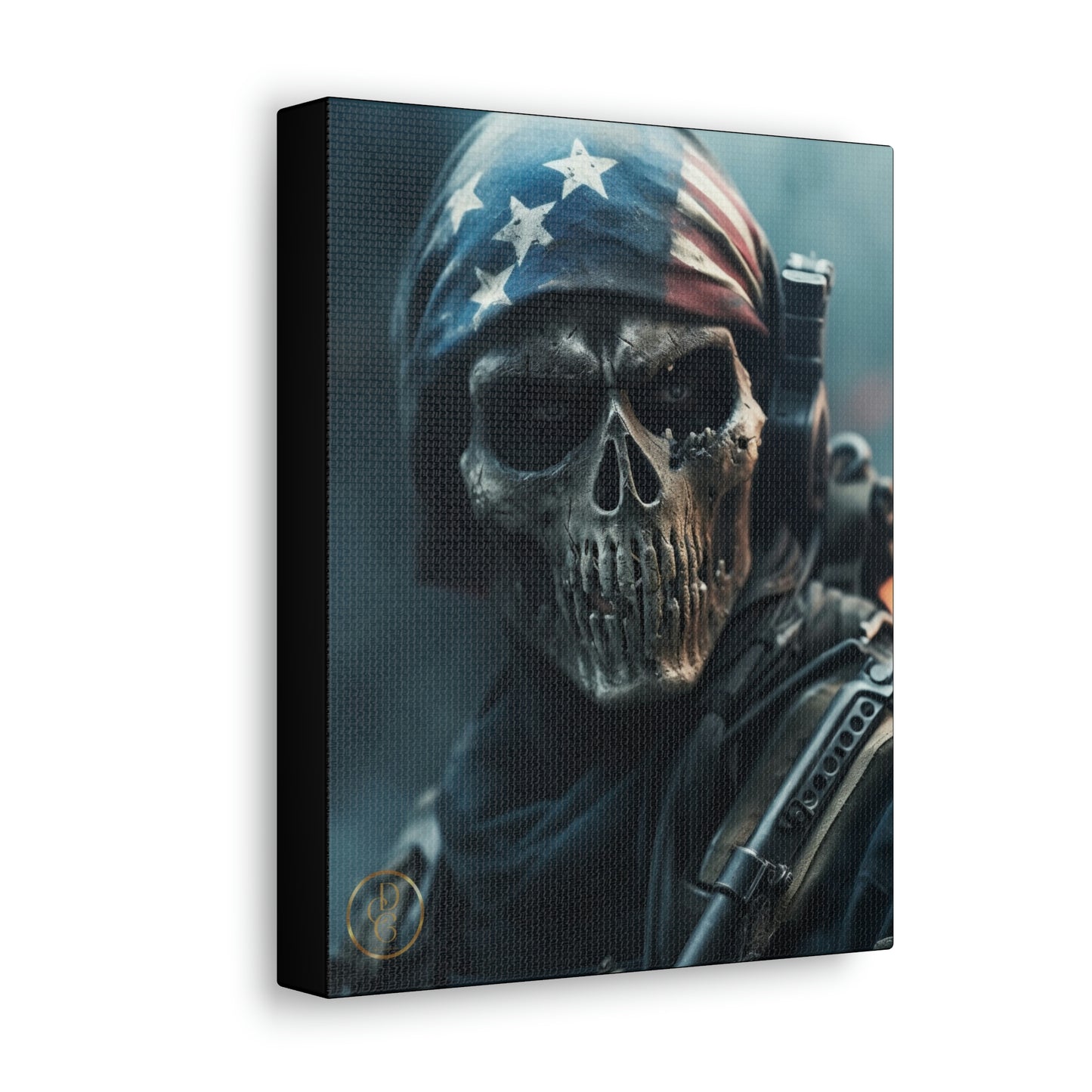 Patriotic Skeleton Canvas Wrap