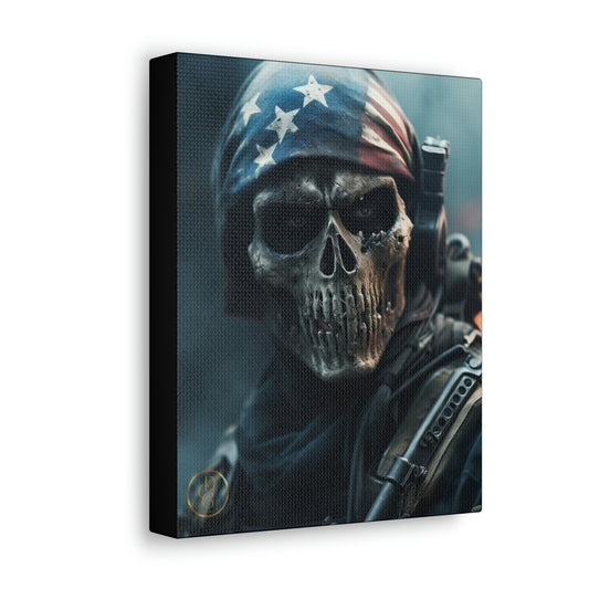 Patriotic Skeleton Canvas Wrap