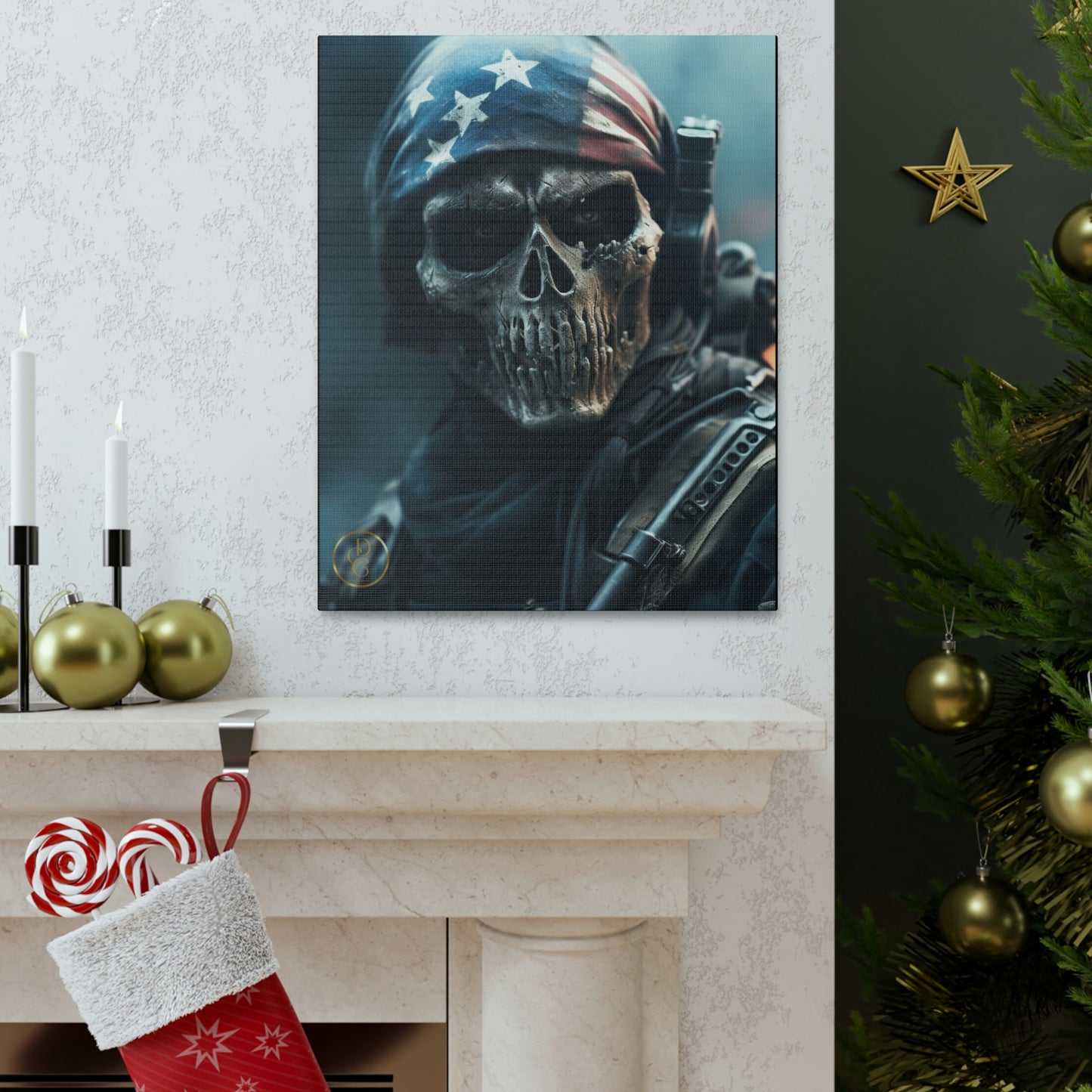 Patriotic Skeleton Canvas Wrap