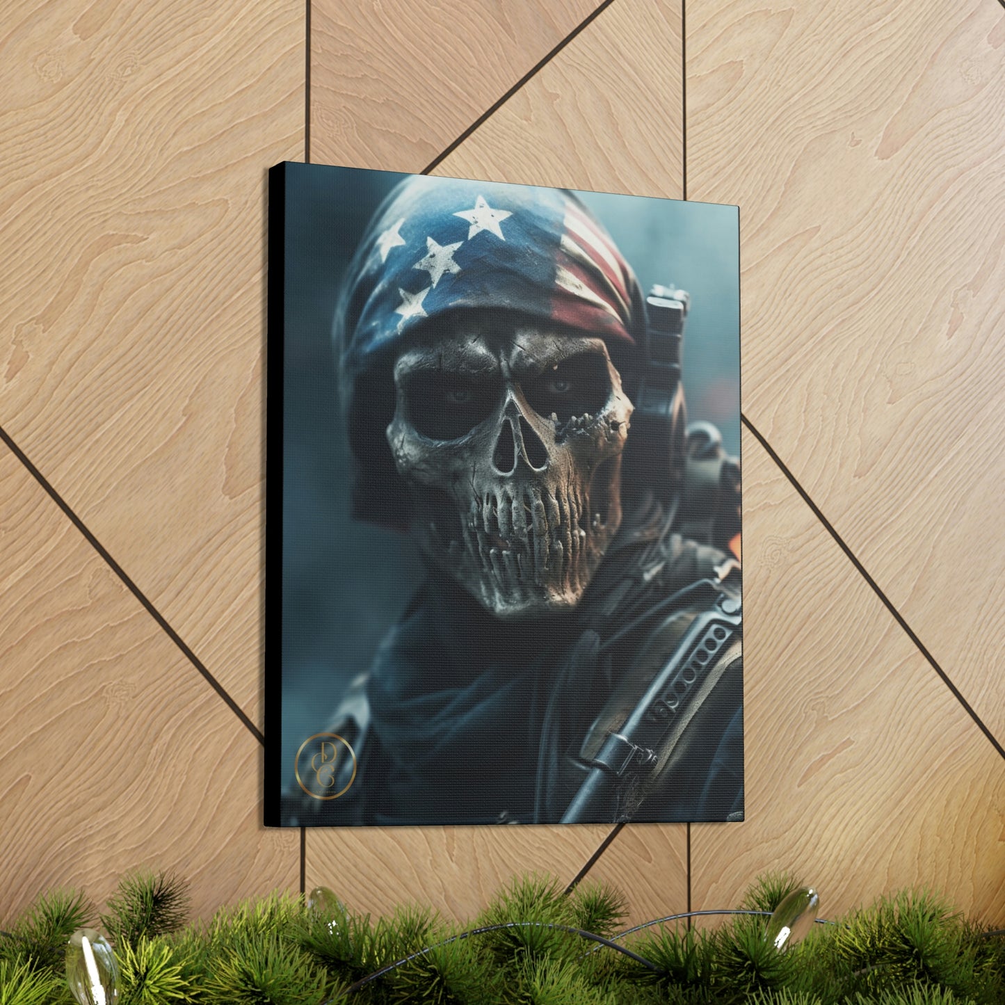 Patriotic Skeleton Canvas Wrap