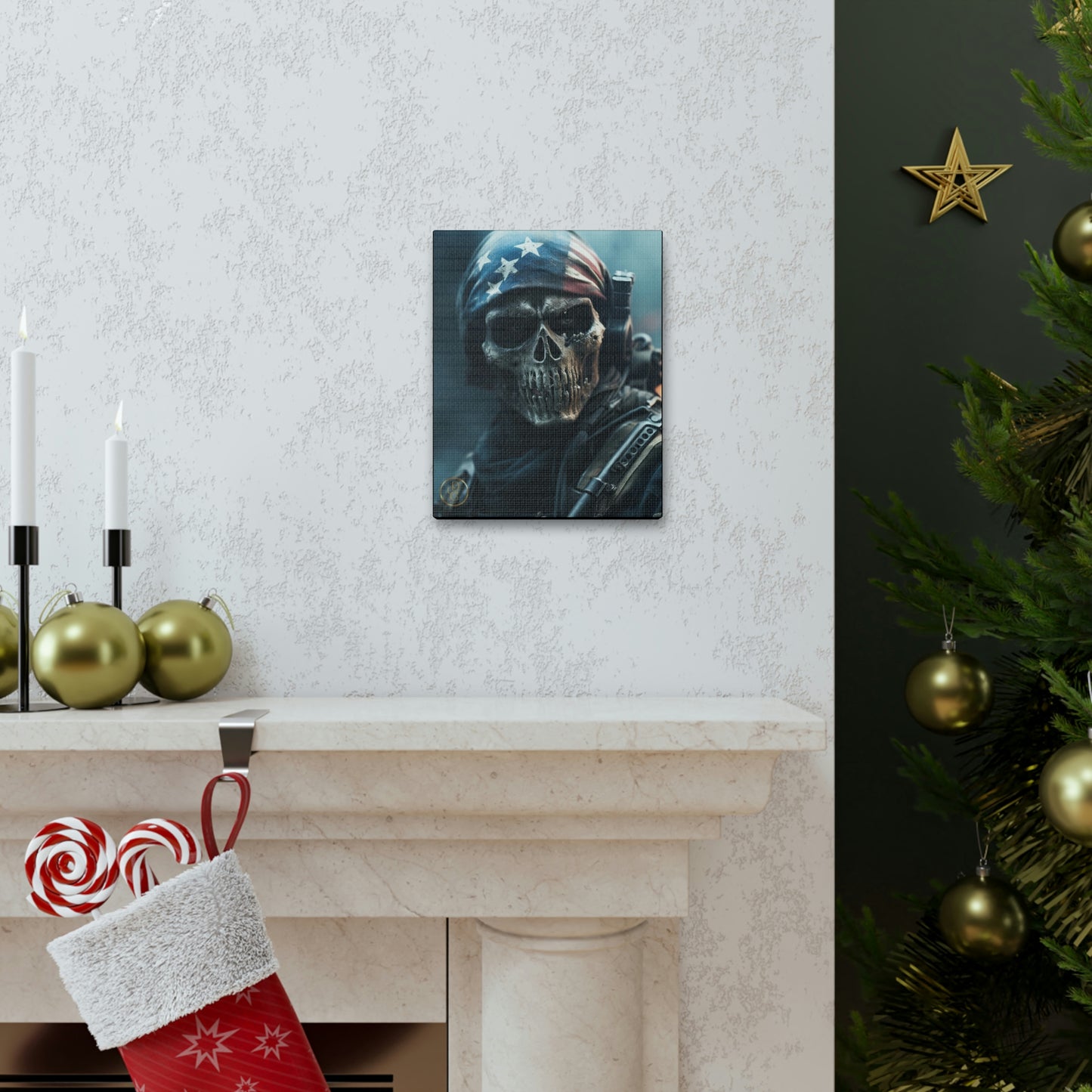 Patriotic Skeleton Canvas Wrap