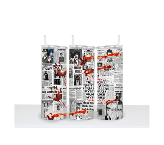 True Crime 20 Oz Tumbler Wrap- Straight