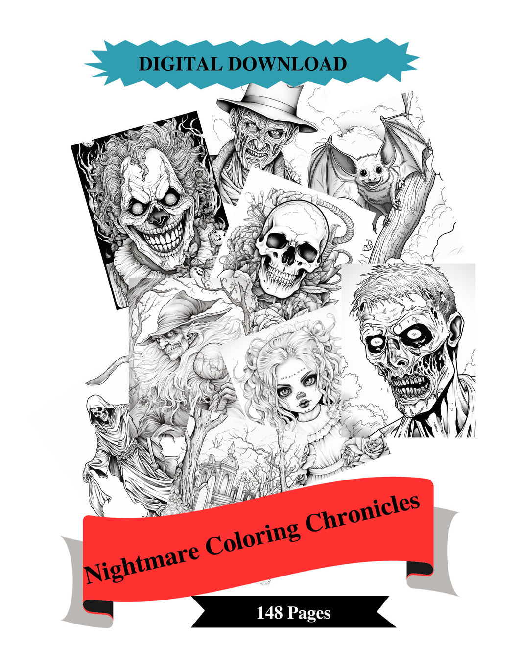 Nightmare Chronicles Adult Coloring Book PDF