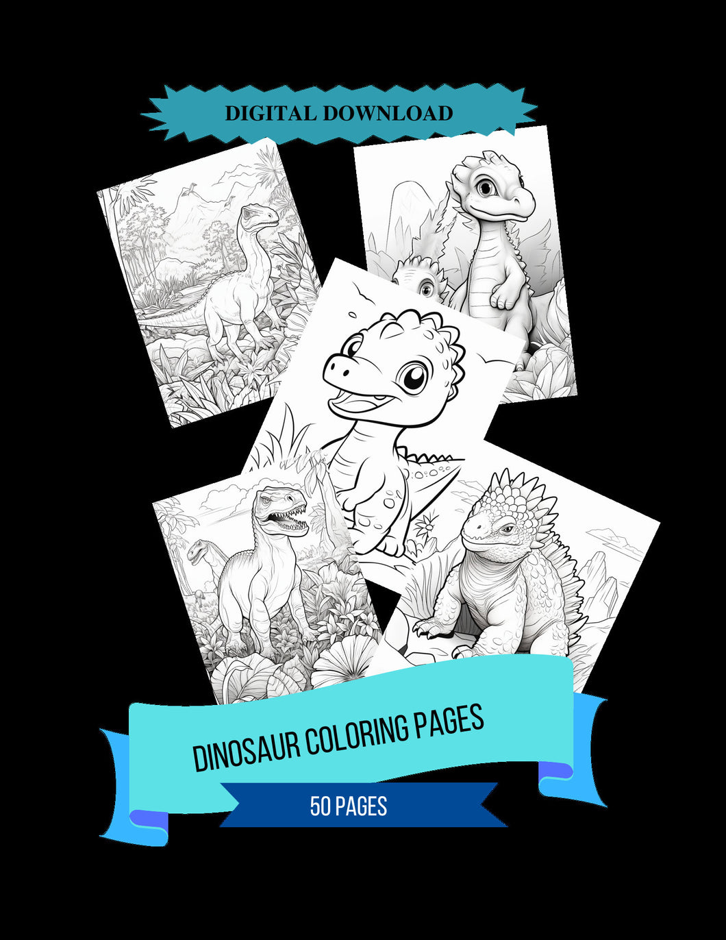 Kids Coloring Book of Dinosaurs PDF