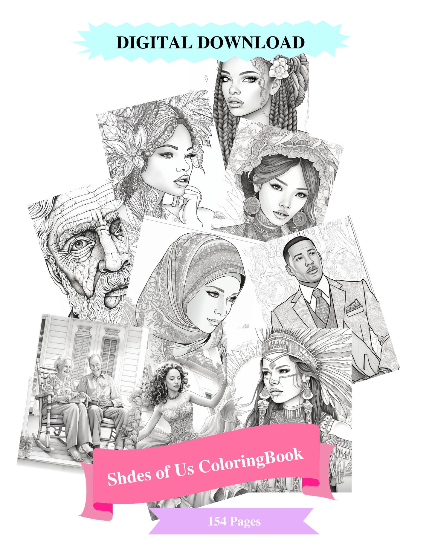 Shades of Us Adult Coloring Book pdf